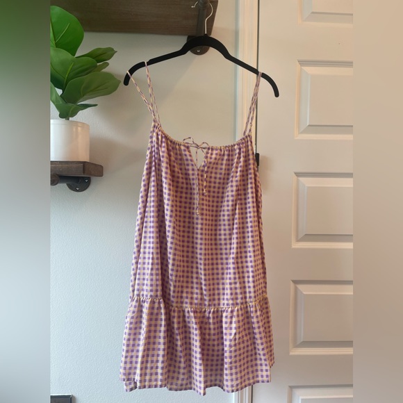 Urban Outfitters GINGHAM babydoll dress size m - Picture 2 of 6